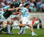 30 September 2007; Agustin Pichot, Argentina, in action against Simon Easterby, Ireland. 2007 Rugby World Cup, Pool D, Ireland v Argentina, Parc des Princes, Paris, France. Picture credit; Brendan Moran / SPORTSFILE