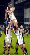2 November 2007; Ulster's Ryan Caldwell wins possession in the lineout against Glasgow Warriors. Magners League, Glasgow Warriors v Ulster, Firhill, Glasgow, Scotland. Picture credit: Dave Gibson / SPORTSFILE