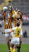 4 November 2007; John McEntee and Oisin McConville, Crossmaglen Rangers, in action against Martin Corey and Dessie Mone, Clontibret. AIB Ulster Club Football Championship Quarter Final, Clontibret v Crossmaglen Rangers, St Tiearnach's Park, Clones, Co Monaghan. Picture credit; Oliver McVeigh / SPORTSFILE