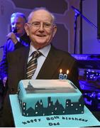 2 February 2015; Broadcaster and journalist Jimmy 'The Memory Man' Magee celebrates his 80th birthday at a party in the Goat Bar & Restaurant, Goatstown, Dublin.  Picture credit: Ray McManus / SPORTSFILE