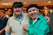 2 February 2015; Frank Greally and Brush Shields at a party to honour broadcaster and journalist Jimmy 'The Memory Man' Magee on the ocassion of his 80th birthday in the Goat Bar & Restaurant, Goatstown, Dublin. Picture credit: Ray McManus / SPORTSFILE