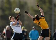 4 February 2015; Cillian O'Connor, UUJ, in action against Jack Smith, DCU. Independent.ie Sigerson Cup, Round 1, UUJ v DCU. University of Ulster Jordanstown, Jordanstown, Co. Antrim. Picture credit: Oliver McVeigh / SPORTSFILE