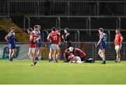 31 January 2015: Sean Cavanagh, Tyrone, receiving treatment on the pitch during the game. Allianz Football League Division 1, Round 1, Tyrone v Monaghan. Healy Park, Omagh, Co. Tyrone Photo by Sportsfile