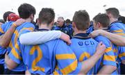 5 February 2015; UCD manager Nicky English speaks to his players after the game. Independent.ie Fitzgibbon Cup, Group A, Round 2, UCD v DCU. University College Dublin, Dublin. Picture credit: Pat Murphy / SPORTSFILE