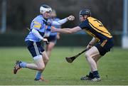 5 February 2015; Caolan Conway, UCD, in action against Robert Lennon, DCU. Independent.ie Fitzgibbon Cup, Group A, Round 2, UCD v DCU. University College Dublin, Dublin. Picture credit: Pat Murphy / SPORTSFILE