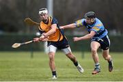 5 February 2015; Padraig Breheny, DCU, in action against Eoin Conroy, UCD. Independent.ie Fitzgibbon Cup, Group A, Round 2, UCD v DCU. University College Dublin, Dublin. Picture credit: Pat Murphy / SPORTSFILE