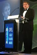 2 November 2007; MC Adrian Logan speaking at the 2007 Opel GPA Player of the Year Awards. Gaelic Player Assoication Awards, Citywest Hotel, Conference, Leisure & Golf Resort, Saggart, Co. Dublin. Picture credit: Brendan Moran / SPORTSFILE  *** Local Caption ***