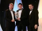 2 November 2007; Declan Coulter of Armagh is presented with the GPA Nicky Rackard Cup Hurler of the Year award by Dave Sheerin, left, MD, Opel Ireland, in the company of Dessie Farrell, Chief Executive of the GPA, at the 2007 Opel GPA Player of the Year Awards. Gaelic Player Assoication Awards, Citywest Hotel, Conference, Leisure & Golf Resort, Saggart, Co. Dublin. Picture credit: Brendan Moran / SPORTSFILE  *** Local Caption ***