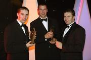 2 November 2007; At the 2007 Opel GPA Player of the Year Awards, from left, GPA Footballer of the Year Marc O Se, of Kerry, GPA Hurler of the Year Dan Shanahan, of Waterford, and Dessie Farrell, Chief Executive of the GPA. Gaelic Player Assoication Awards, Citywest Hotel, Conference, Leisure & Golf Resort, Saggart, Co. Dublin. Picture credit: Brendan Moran / SPORTSFILE  *** Local Caption ***