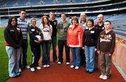 3 November 2007; Edenderry GAA Club members, Edenderry, Co. Offaly, left to right; Deirdre Evans, Conor Donoghue, Kim Fury, Jane Fitzpatrick, Diarmuid Leady, Offaly star Karol Slattery, Bernie Gorman, Fintan Phelan, Finoula Doyle, Hugh Donoghue and Cormac Phelan at the GAA Marketing Workshop in Croke Park, Dublin. Picture credit: Ray McManus / SPORTSFILE