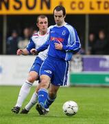 27 October 2007; John Curran, Dungannon Swifts, in action against Aidan O'Kane, Linfield. Carnegie Premier League, Dungannon Swifts v Linfield, Stangmore Park, Dungannon, co. Tyrone. Picture credit; Oliver McVeigh / SPORTSFILE
