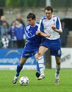 27 October 2007; Shane McCabe, Dungannon Swifts, in action against Tim Mouncey, Linfield. Carnegie Premier League, Dungannon Swifts v Linfield, Stangmore Park, Dungannon, co. Tyrone. Picture credit; Oliver McVeigh / SPORTSFILE