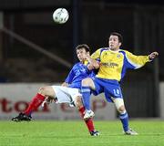 7 November 2007; Noel Bailie, Linfield, in action against Sean Friars, Newry City. CIS Insurance Cup semi-final, Linfield v Newry City, Mourneview Park, Lurgan, Co. Armagh. Picture credit; Oliver McVeigh / SPORTSFILE