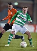6 February 2015; Danny North, Shamrock Rovers, in action against Brian Shorthall, Athlone Town. Pre-Season Friendly, Shamrock Rovers v Athlone Town, Tallaght Stadium, Tallaght, Co. Dublin. Picture credit: David Maher / SPORTSFILE