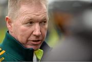 7 February 2015; Gort manager, Gerry Spelman speaking before the game. AIB GAA Hurling All-Ireland Senior Club Championship, Semi-Final, Gort v Ballyhale Shamrocks, O’Connor Park, Tullamore, Co. Offaly. Picture credit: Diarmuid Greene / SPORTSFILE