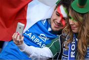 7 February 2015; Ireland and Italian supporters take a 'selfie' at the Stadio Olimpico. RBS Six Nations Rugby Championship, Italy v Ireland. Stadio Olimpico, Rome, Italy. Picture credit: Stephen McCarthy / SPORTSFILE