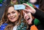 7 February 2015; Ireland supporters take a 'selfie' at the Stadio Olimpico. RBS Six Nations Rugby Championship, Italy v Ireland. Stadio Olimpico, Rome, Italy. Picture credit: Stephen McCarthy / SPORTSFILE