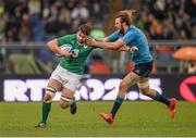 7 February 2015; Iain Henderson, Ireland, is tackled by Joshua Furno, Italy. RBS Six Nations Rugby Championship, Italy v Ireland. Stadio Olimpico, Rome, Italy. Picture credit: Stephen McCarthy / SPORTSFILE