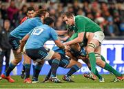 7 February 2015; Sean Cronin, Ireland, with the help of team-mate Devin Toner, drives for the Italian line. RBS Six Nations Rugby Championship, Italy v Ireland. Stadio Olimpico, Rome, Italy. Picture credit: Brendan Moran / SPORTSFILE