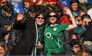 7 February 2015; Ireland supporters Irene Enright, from Dún Laoghaire, Dublin, left, and Aisling O'Connor, from Ratoath, Co. Meath, at the Stadio Olimpico. RBS Six Nations Rugby Championship, Italy v Ireland. Stadio Olimpico, Rome, Italy. Picture credit: Stephen McCarthy / SPORTSFILE
