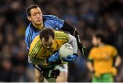 7 February 2015; Karl Lacey, Donegal, in action against Denis Bastick, Dublin. Allianz Football League, Division 1, Round 2, Dublin v Donegal. Croke Park, Dublin. Picture credit: Ramsey Cardy / SPORTSFILE