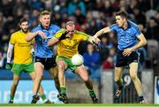 7 February 2015; Neil Gallagher, Donegal, in action against Ciaran Kilkenny, left, and Emmett O'Conghaile, Dublin. Allianz Football League, Division 1, Round 2, Dublin v Donegal. Croke Park, Dublin. Picture credit: Ramsey Cardy / SPORTSFILE