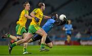 7 February 2015; Denis Bastick, Dublin, in action against Hugh McFadden, left, and Neil Gallagher, Donegal. Allianz Football League, Division 1, Round 2, Dublin v Donegal. Croke Park, Dublin. Picture credit: Ray McManus / SPORTSFILE