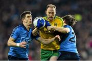 7 February 2015; Colm McFadden, Donegal, in action against Emmett O'Conghaile, left, and Michael Fitzsimons, Dublin. Allianz Football League, Division 1, Round 2, Dublin v Donegal. Croke Park, Dublin. Picture credit: Ramsey Cardy / SPORTSFILE