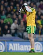 7 February 2015; Paddy McBrearty, Donegal, reacts to a missed chance. Allianz Football League, Division 1, Round 2, Dublin v Donegal. Croke Park, Dublin. Picture credit: Piaras Ó Mídheach / SPORTSFILE