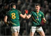 7 February 2015; Adam Flanagan, right, Meath, celebrates with team-mate Harry Rooney at the final whistle. Allianz Football League, Division 2, Round 2, Meath v Kildare. Páirc Táilteann, Navan, Co. Meath. Photo by Sportsfile