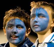 10 March 2007; Young Dublin fans at the game. Allianz National Football League, Division 1A Round 4, Dublin v Cork, Parnell Park, Dublin. Picture by; Brendan Moran / SPORTSFILE from 'A Season of Sundays 2007'      This image may be reproduced free of charge when used in conjunction with a review of the book. All other usage ©SPORTSFILE