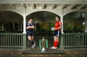 5 November 2007; Leinster captain Brian O'Driscoll, left, and Munster vice-captain Anthony Foley with the Heineken Cup at the launch of the 2007/08 Heineken Cup. Huguenot House, Stephen's Green, Dublin. Picture credit: Brendan Moran / SPORTSFILE