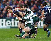 10 November 2007; Brian O'Driscoll, Leinster, is tackled by Marcos Ayerza and Frank Murphy, Leicester Tigers. Heineken Cup, Pool 6, Round 1, Leinster v Leicester Tigers, RDS, Ballsbridge, Dublin. Picture credit; Brian Lawless / SPORTSFILE