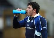 10 November 2007; Shane Horgan enjoys a drink after scoring a try for Leinster. Leicester Tigers. Heineken Cup, Pool 6, Round 1, Leinster v Leicester Tigers, RDS, Ballsbridge, Dublin. Picture credit; Ray McManus / SPORTSFILE