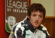 12 November 2007; Republic of Ireland Under-23 player Dave Mooney, Longford Town, speaking at a Press Conference. Portmarnock Hotel, Portmarnock, Co. Dublin. Picture credit; Paul Mohan / SPORTSFILE