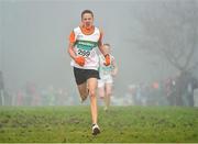 8 February 2015; Daire O'Sullivan from Carraig-Na-Bhfear AC, Co. Cork, on his way to winning the boys under-13 1500m, at the GloHealth Intermediate, Master and Juvenile B Cross Country Championships, Palace Grounds, Tuam, Co. Galway. Picture credit: Matt Browne / SPORTSFILE