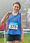8 February 2015; Ava O'Connor from Emo/Rath AC, Co. Laois after she won the girls under-13 1500m at the GloHealth Intermediate, Master and Juvenile B Cross Country Championships, Palace Grounds, Tuam, Co. Galway. Picture credit: Matt Browne / SPORTSFILE