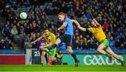 7 February 2015; Eoghan O'Gara, Dublin, in action against, right, Ryan McHugh and left, Mark McHugh, Donegal. Allianz Football League, Division 1, Round 2, Dublin v Donegal. Croke Park, Dublin. Picture credit: Tomás Greally / SPORTSFILE