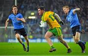7 February 2015; Patrick McBearty, Donegal, in action against right, Dublin's Martin McElhinney and left, Michael Fitzsimons. Allianz Football League, Division 1, Round 2, Dublin v Donegal. Croke Park, Dublin. Picture credit: Tomás Greally / SPORTSFILE