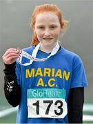 8 February 2015; Ciara Meehan, from Marian AC, Co. Clare, who came third in the girls under-11 1000m at the GloHealth Intermediate, Master and Juvenile B Cross Country Championships, Palace Grounds, Tuam, Co. Galway. Picture credit: Matt Browne / SPORTSFILE