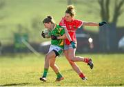 8 February 2015; Maria Quirke, Kerry, in action against Ciara O'Sullivan, Cork. TESCO HomeGrown Ladies National Football League, Division 1, Round 2, Cork v Kerry, Cloughduv, Cork. Photo by Sportsfile
