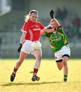 8 February 2015; Annie Walsh, Cork, in action against Kate O'Sullivan, Kerry. TESCO HomeGrown Ladies National Football League, Division 1, Round 2, Cork v Kerry, Cloughduv, Cork. Photo by Sportsfile