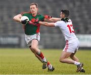 8 February 2015; Donal Vaughan, Mayo, in action against Darren McCurry, Tyrone. Allianz Football League, Division 1, Round 2, Mayo v Tyrone, Elverys MacHale Park, Castlebar, Co. Mayo. Picture credit: David Maher / SPORTSFILE