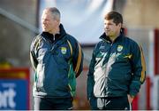 8 February 2015; Kerry manager Eamon Fitzmaurice and selector Diarmuid Murphy. Allianz Football League, Division 1, Round 2, Derry v Kerry, Celtic Park, Derry. Picture credit: Oliver McVeigh / SPORTSFILE