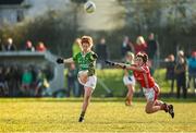 8 February 2015; Louise Ni Mhuirtceartaigh, Kerry, in action against Maire O'Callaghan, Cork. TESCO HomeGrown Ladies National Football League, Division 1, Round 2, Cork v Kerry, Cloughduv, Cork. Photo by Sportsfile