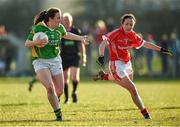 8 February 2015; Anna Galvin, Kerry, in action against Geraldine O'Flynn, Cork. TESCO HomeGrown Ladies National Football League, Division 1, Round 2, Cork v Kerry, Cloughduv, Cork. Photo by Sportsfile