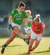 8 February 2015; Louise Galvin, Kerry, in action against Breige Corkery, Cork. TESCO HomeGrown Ladies National Football League, Division 1, Round 2, Cork v Kerry, Cloughduv, Cork. Photo by Sportsfile