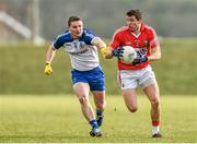 8 February 2015; Tómas Clancy, Cork, in action against Dermot Malone, Monaghan. Allianz Football League, Division 1, Round 2, Monaghan v Cork, St Mary's Park, Castleblayney, Co. Monaghan. Picture credit: Ramsey Cardy / SPORTSFILE