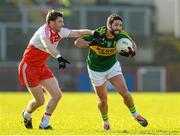 8 February 2015; Bryan Sheehan, Kerry, in action against Gerard O'Kane, Derry. Allianz Football League, Division 1, Round 2, Derry v Kerry, Celtic Park, Derry. Picture credit: Oliver McVeigh / SPORTSFILE