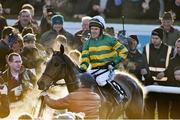 8 February 2015; Jockey Tony McCoy being lead into the winners enclosure on Carlingford Lough, after winning the Hennessy Gold Cup. Leopardstown, Co. Dublin. Picture credit: Barry Cregg / SPORTSFILE